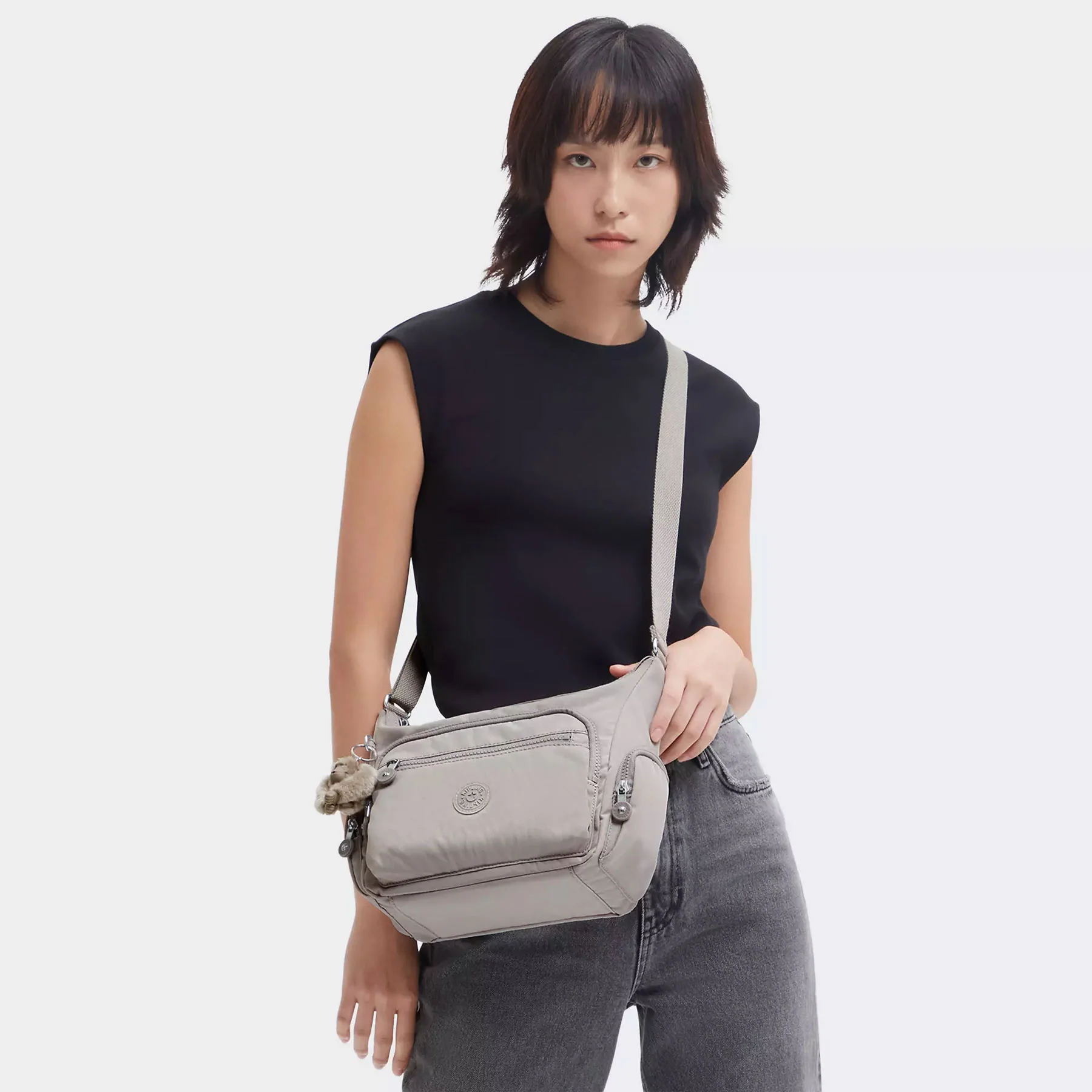 Kipling Gabbie Small Crossbody Bag Grey Gris - Image 6