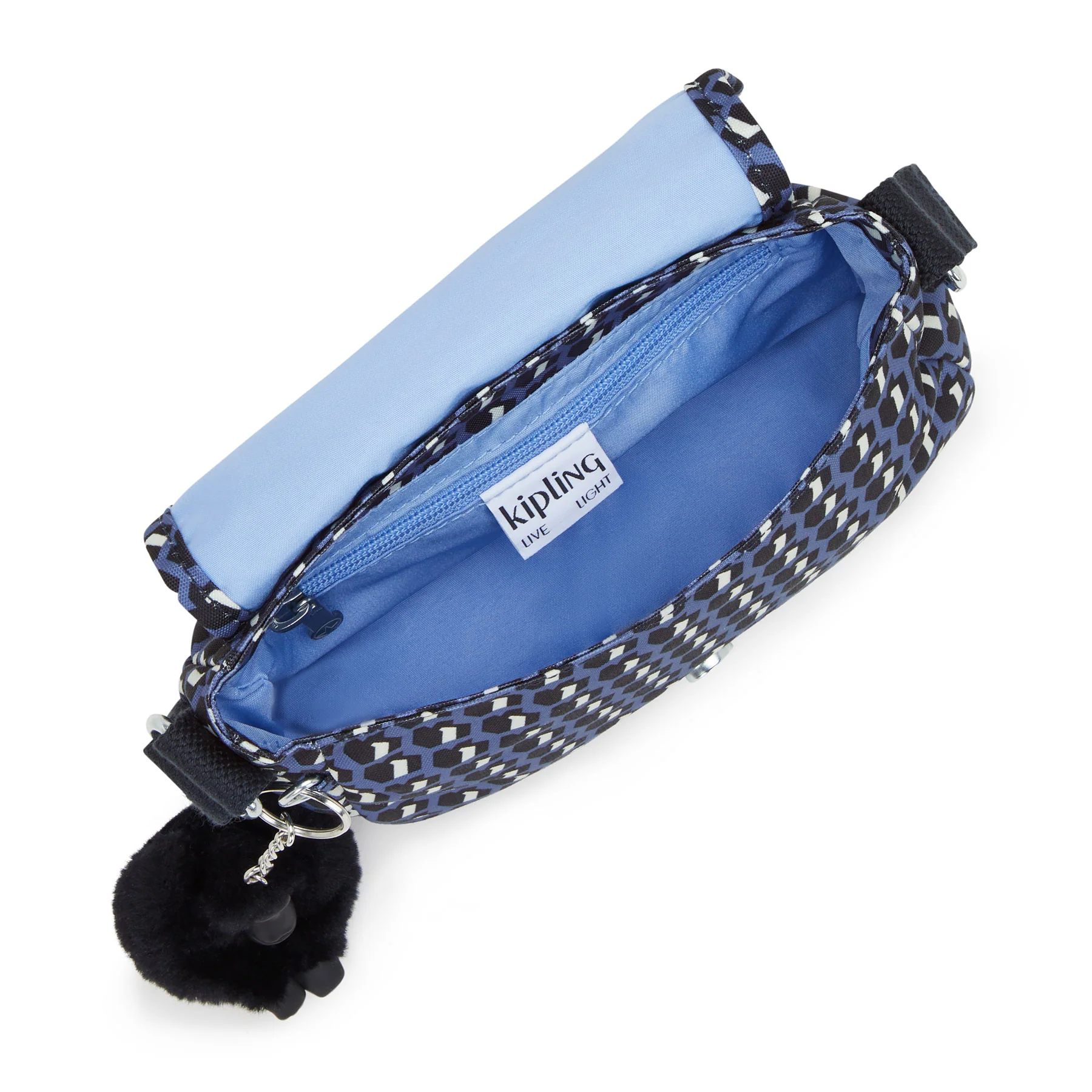 Kipling Sabian Printed Crossbody Mini Bag - 3D K Blue - Image 3