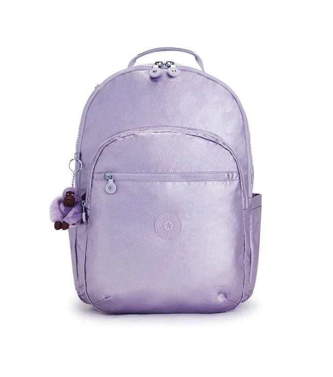 Kipling Seoul Extra Large  Metallic 17" Laptop Backpack - Frosted Lilac Metallic