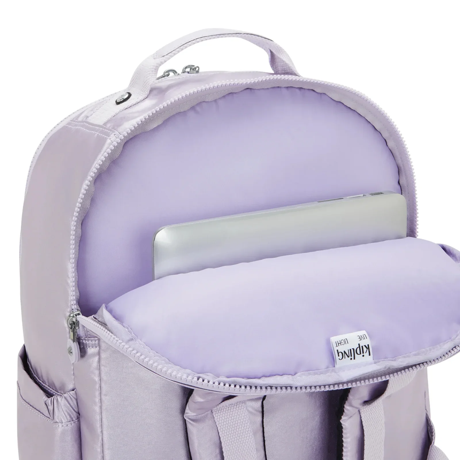 Kipling Seoul Extra Large  Metallic 17" Laptop Backpack - Frosted Lilac Metallic - Image 3
