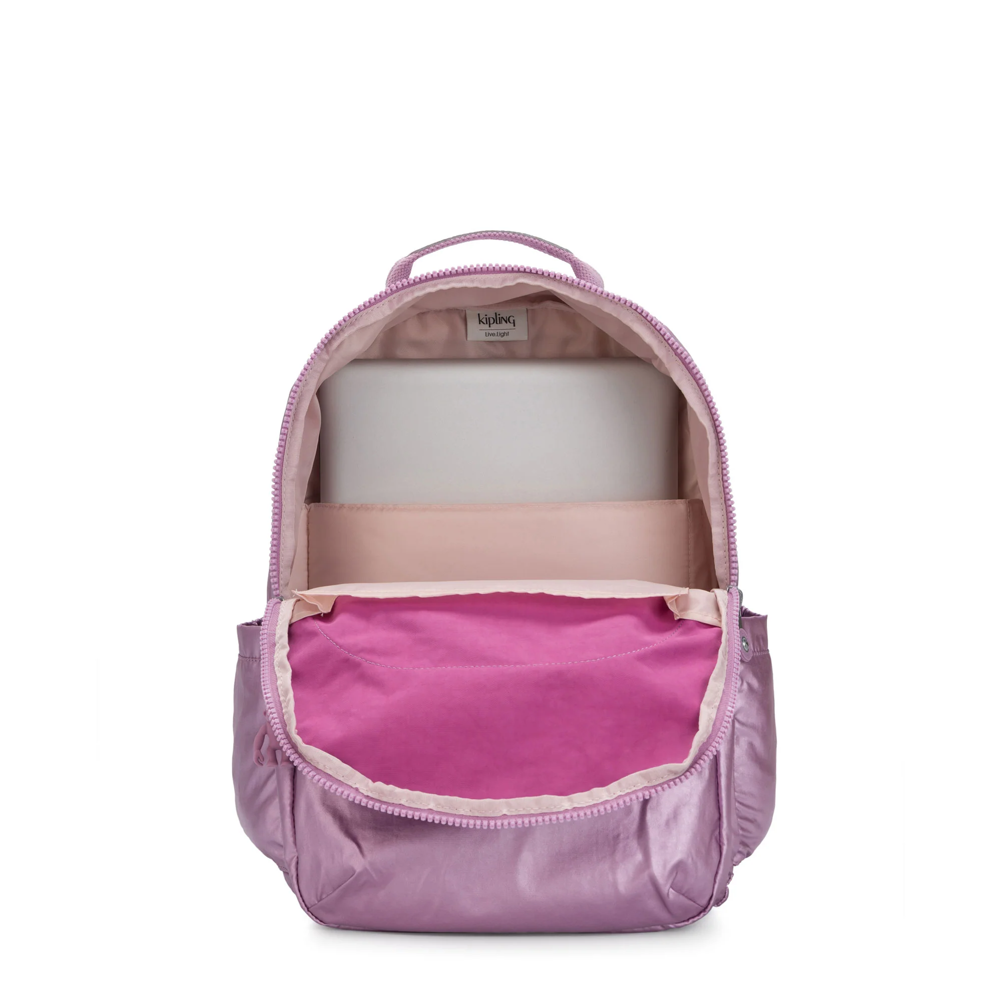 Kipling Seoul Extra Large  Metallic 17" Laptop Backpack Metallic Berry - Image 3