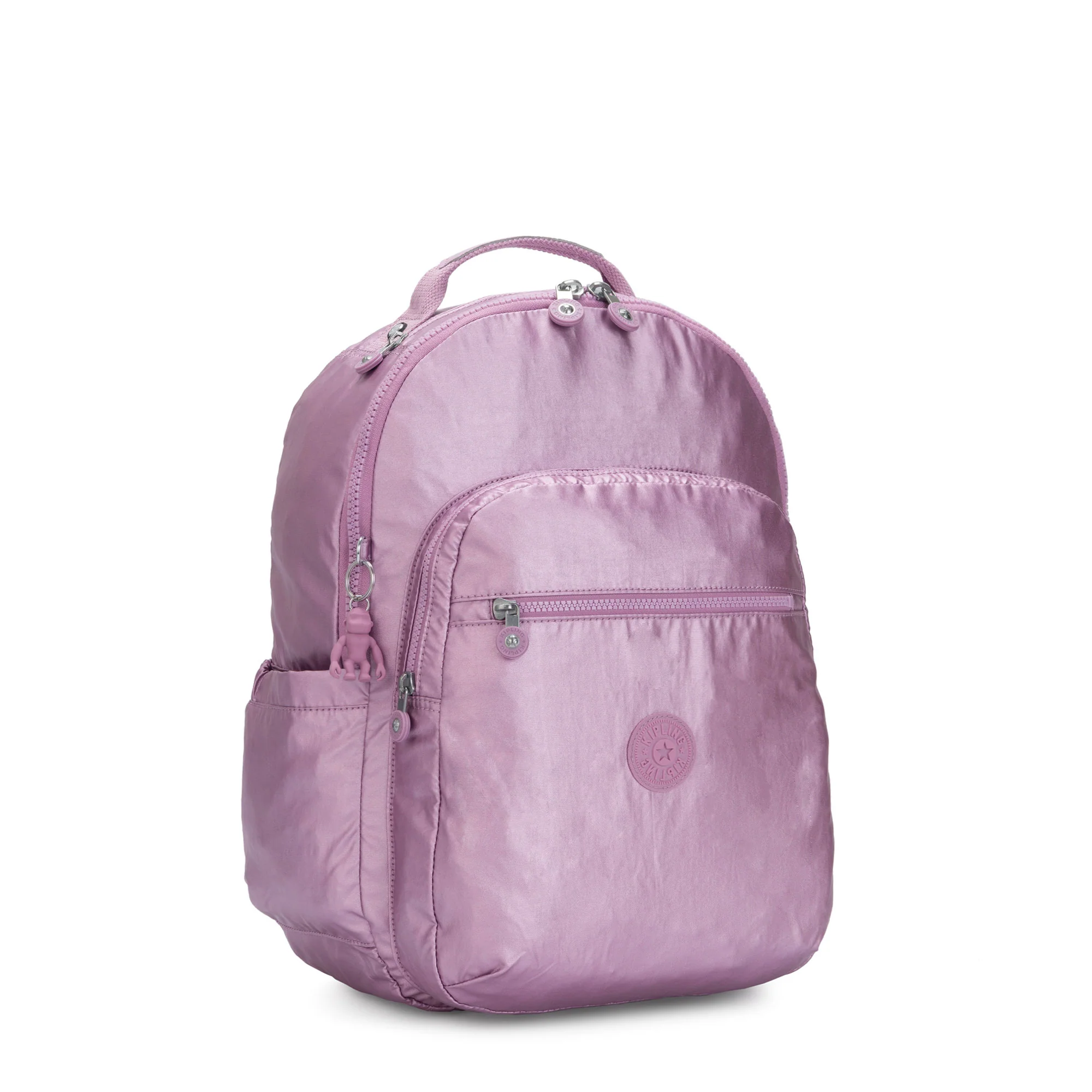 Kipling Seoul Extra Large  Metallic 17" Laptop Backpack Metallic Berry - Image 4