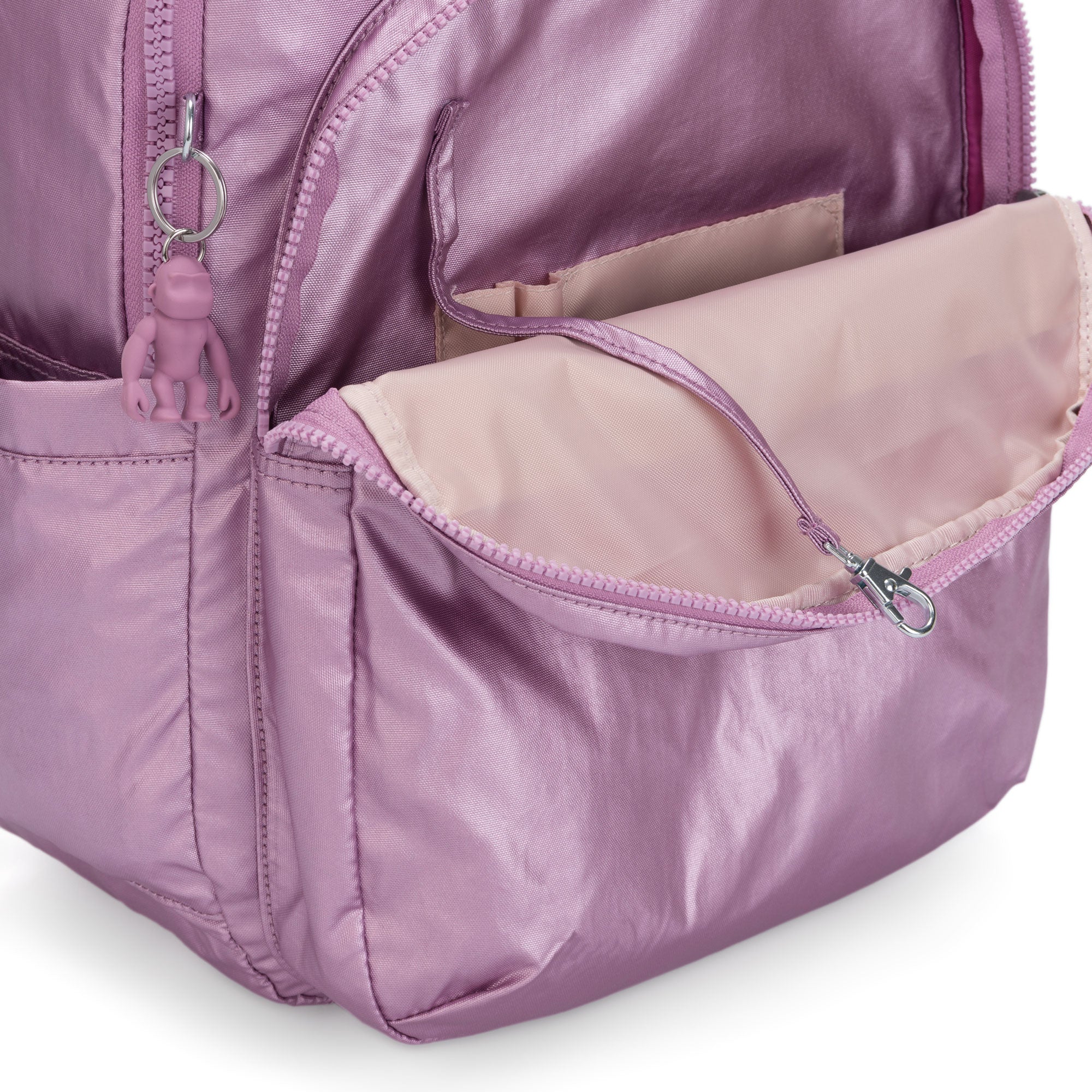 Kipling Seoul Extra Large  Metallic 17" Laptop Backpack Metallic Berry - Image 6