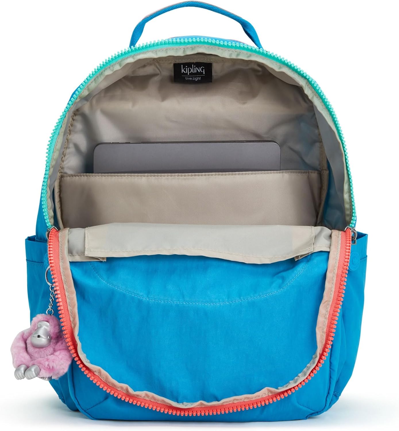 Kipling Seoul Large Nylon 15" Laptop Backpack Azure Sky Blue - Image 3