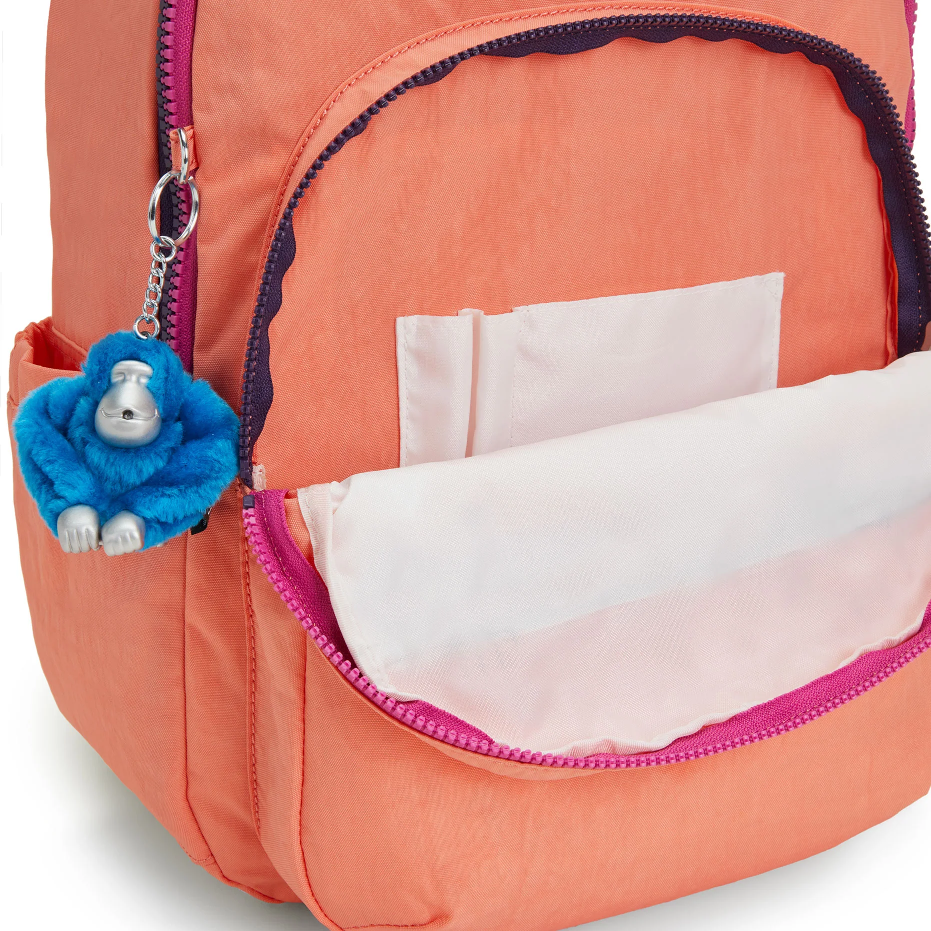 Kipling Seoul Large Nylon 15" Laptop Backpack Cool Coral Shade - Image 5
