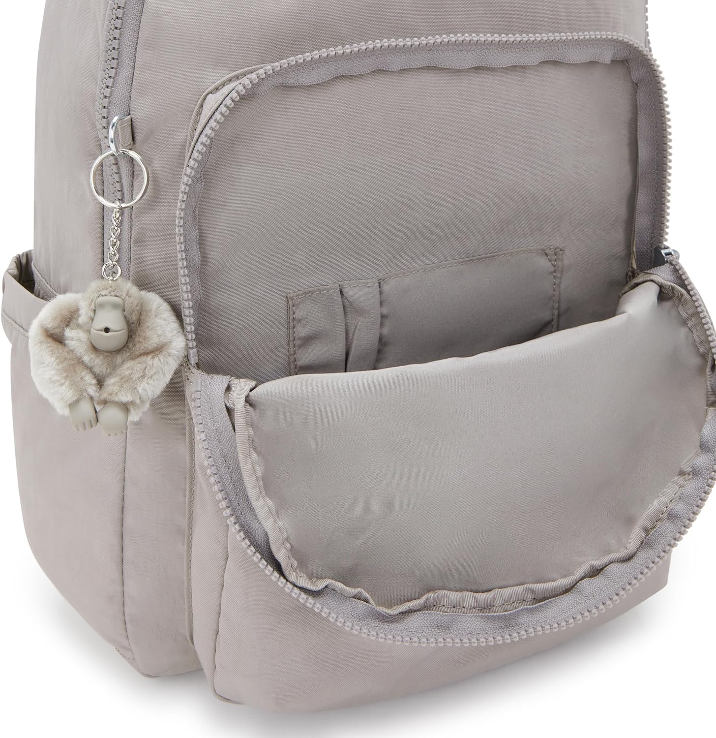 Kipling Seoul Large Nylon Laptop Backpack Grey Gris - Image 4