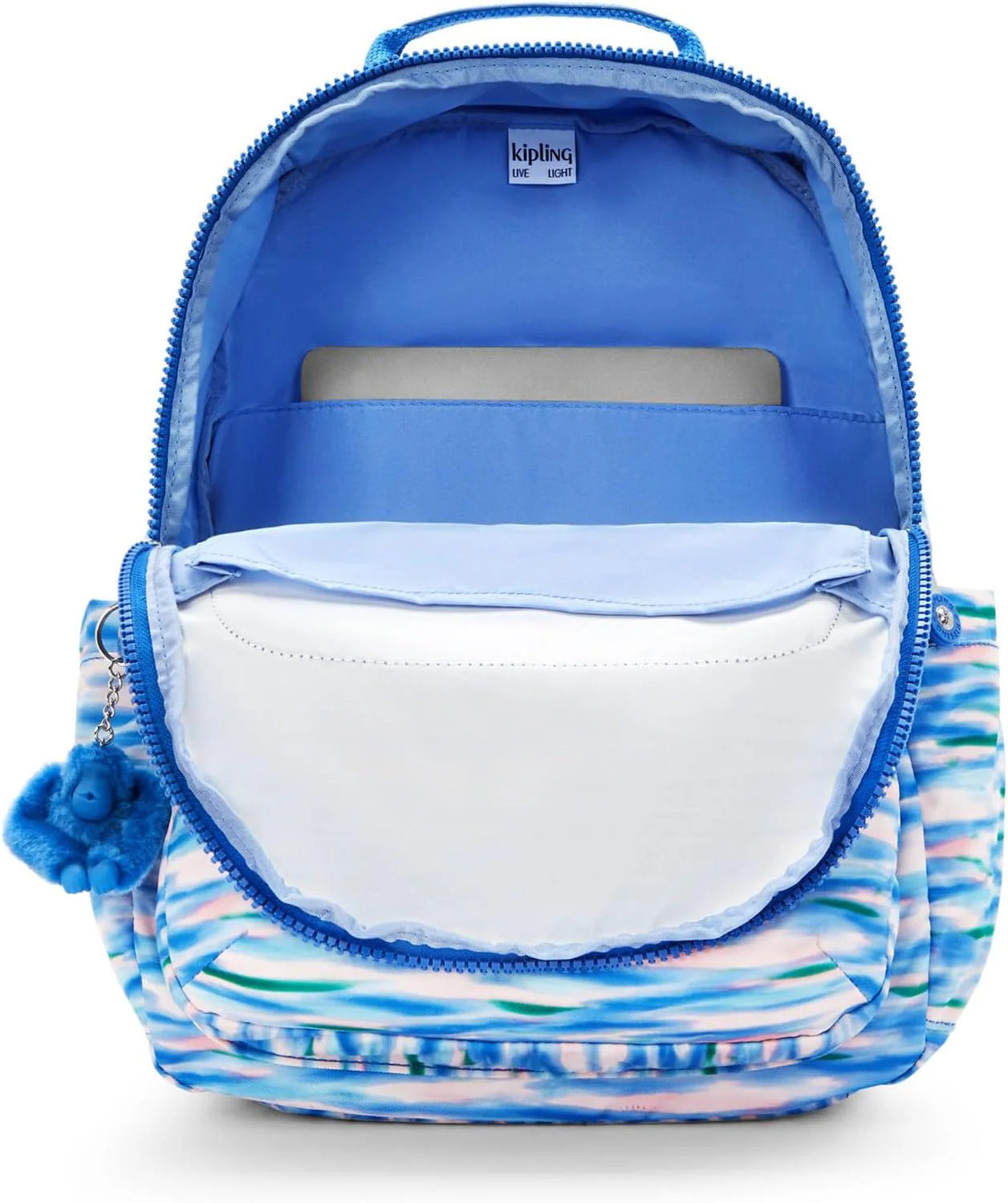 Kipling Seoul Large Printed 15" Laptop Backpack - Diluted Blue - Image 3