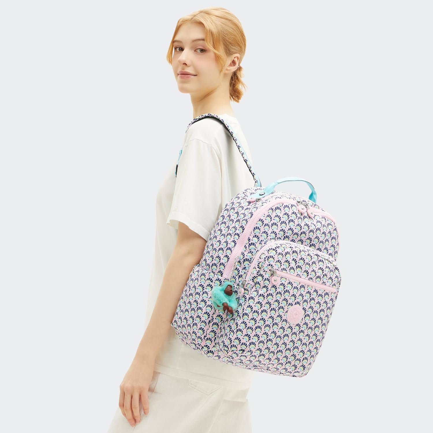 Kipling Seoul Large Printed 15" Laptop Backpack - Geo Shell - Image 7