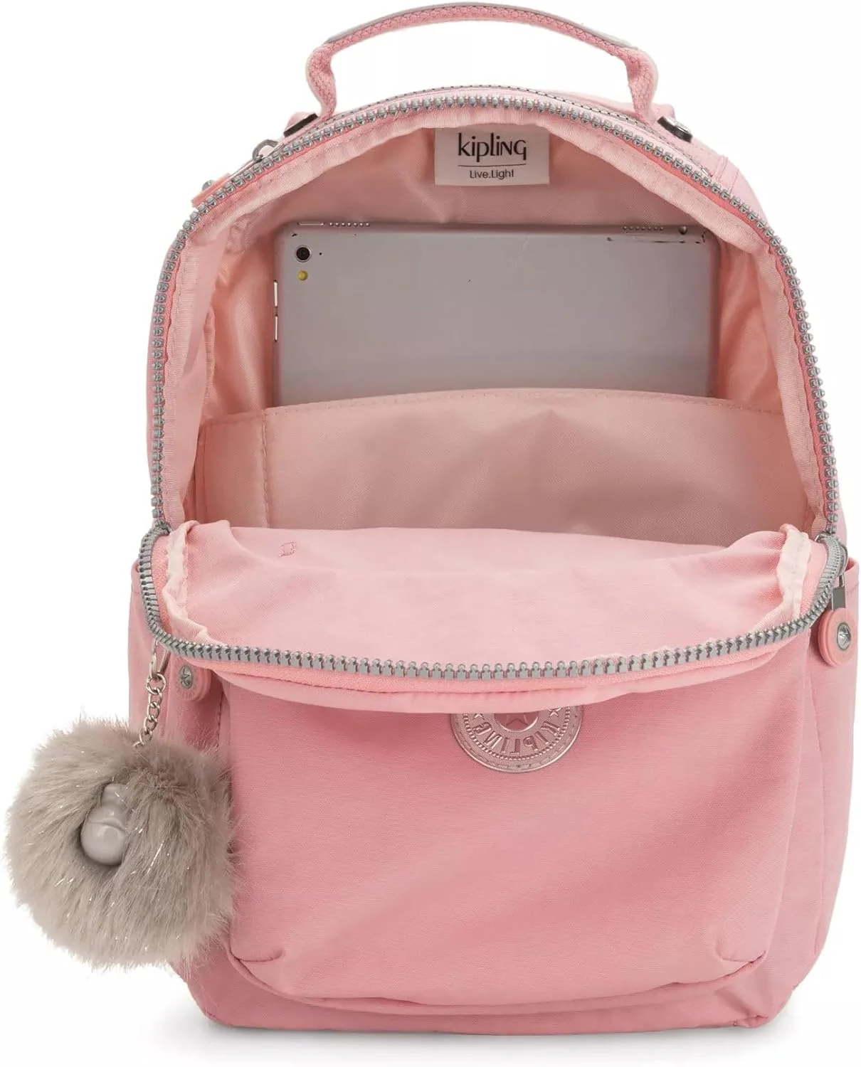 Kipling Seoul Small Nylon Tablet Backpack - Bridal Rose - Image 4