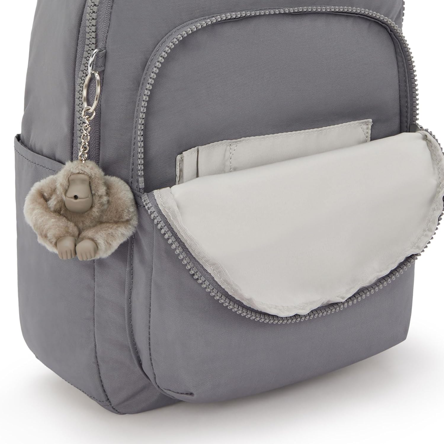 Kipling Seoul Small  Nylon Tablet Backpack Inviting Grey - Image 6
