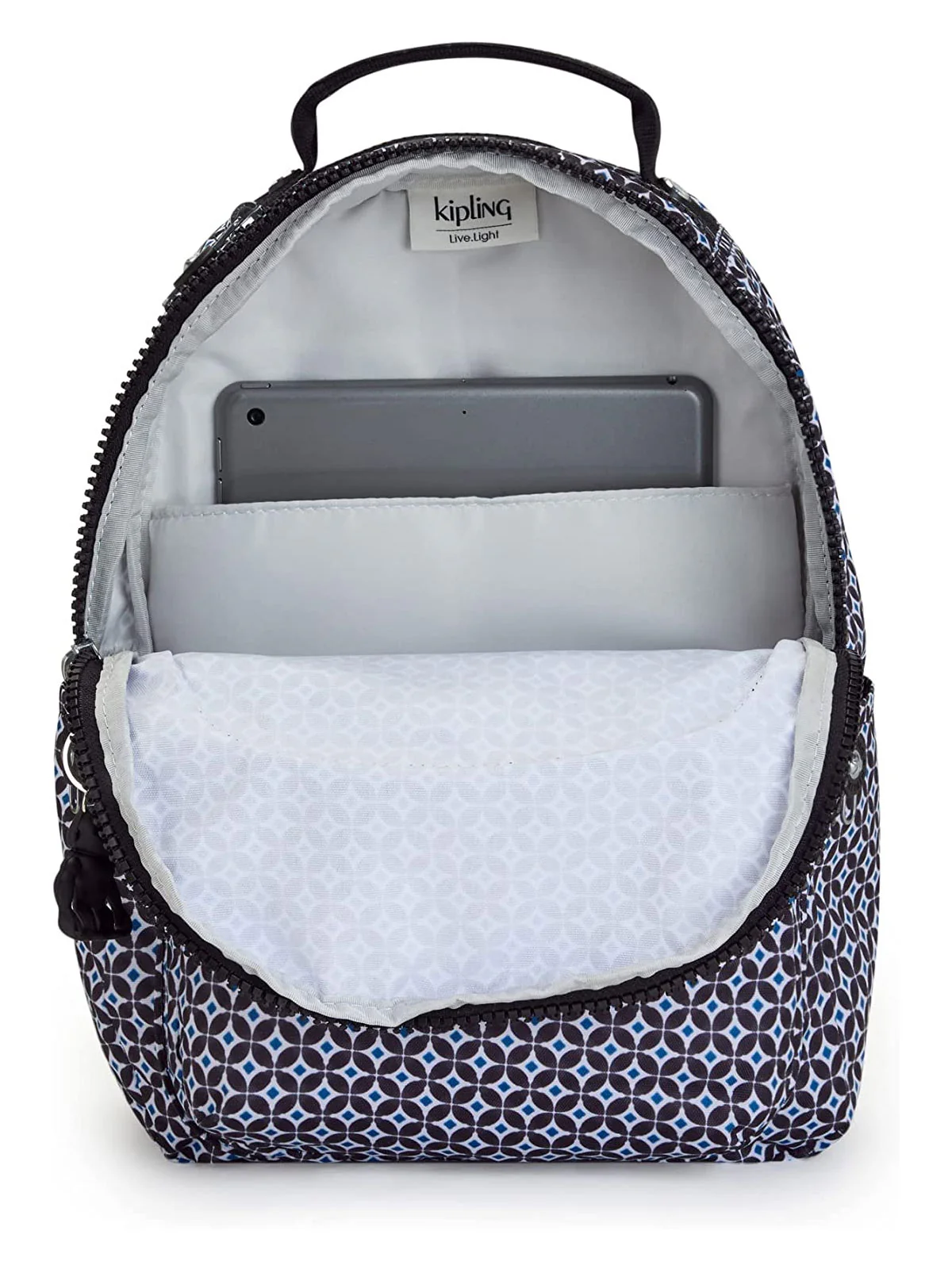 Kipling Seoul Small  Printed Tablet Backpack Blackish Tile - Image 2