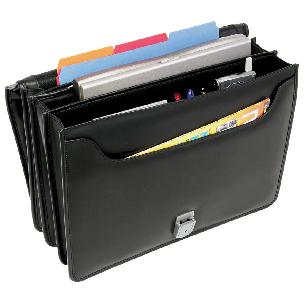 McKlein I Series 4355 River North Triple Compartment Briefcase Full Grain Cashmere Napa Leather - Image 3