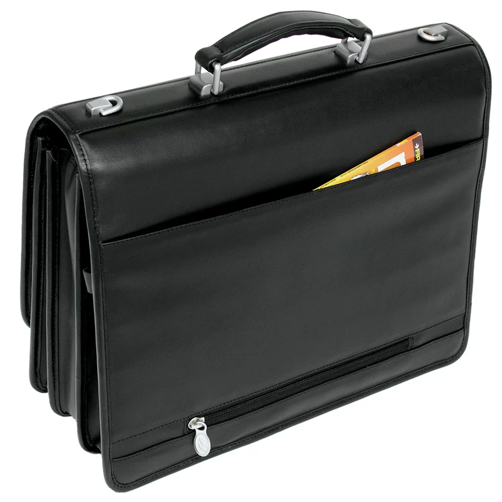 McKlein I Series 4355 River North Triple Compartment Briefcase Full Grain Cashmere Napa Leather - Image 8