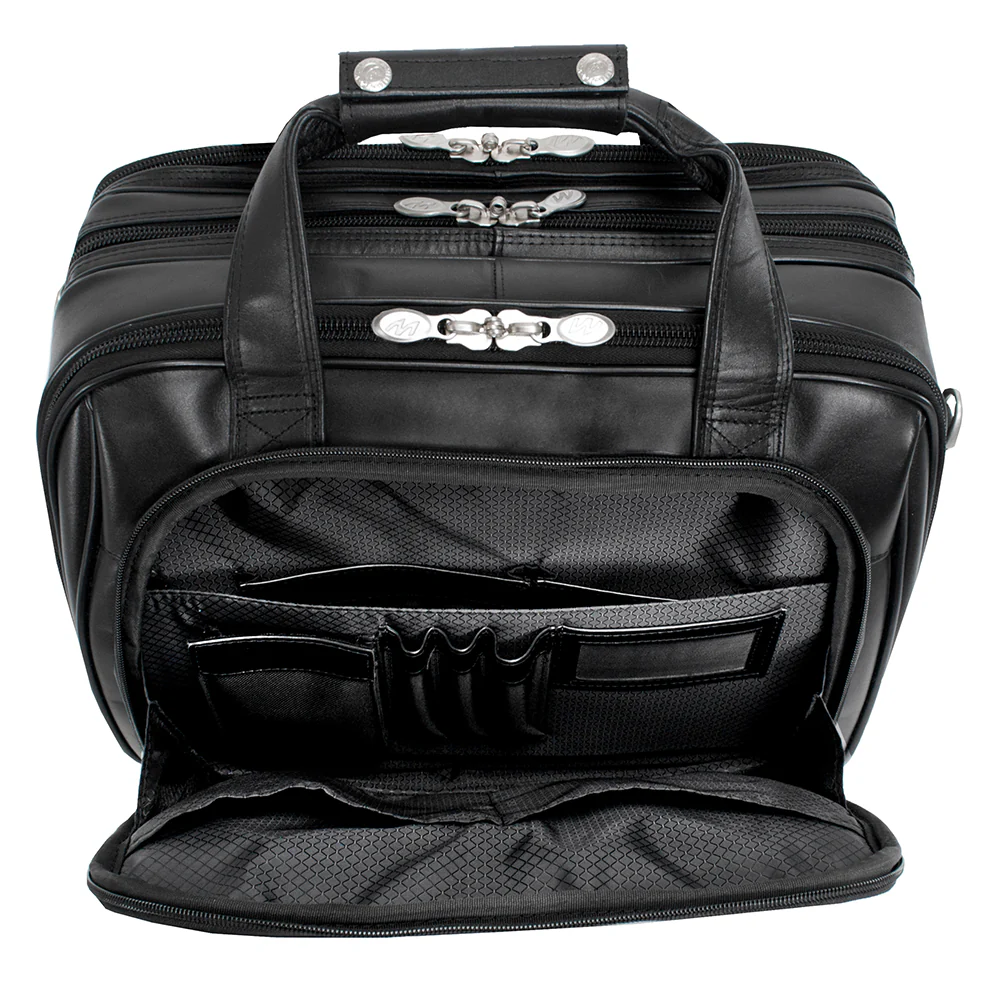 McKlein R Series 8358 Chicago Leather Detachable Wheeled Laptop Overnight W/ Removable Brief - Image 5