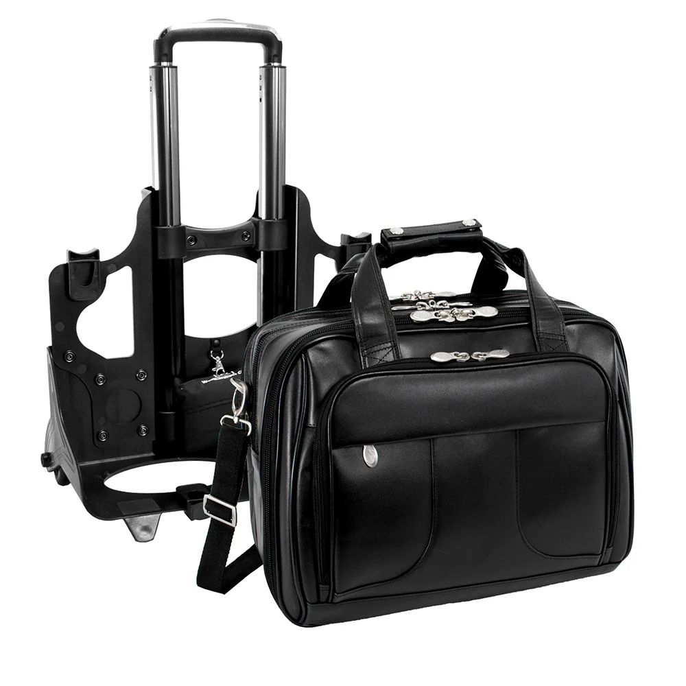 McKlein R Series 8358 Chicago Leather Detachable Wheeled Laptop Overnight W/ Removable Brief - Image 8