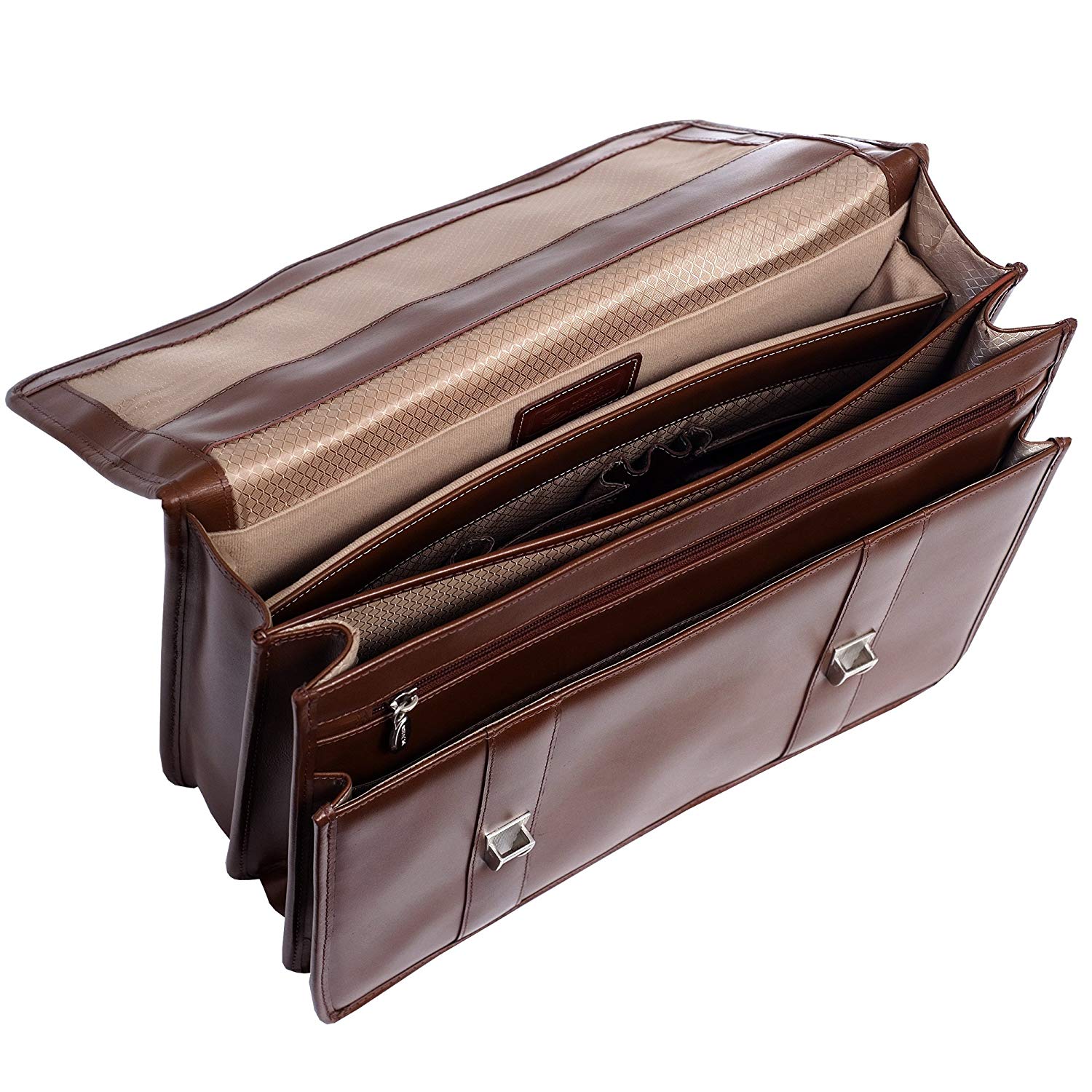 McKlein USA Flournoy 15" Leather Double Compartment Laptop Briefcase - Image 5