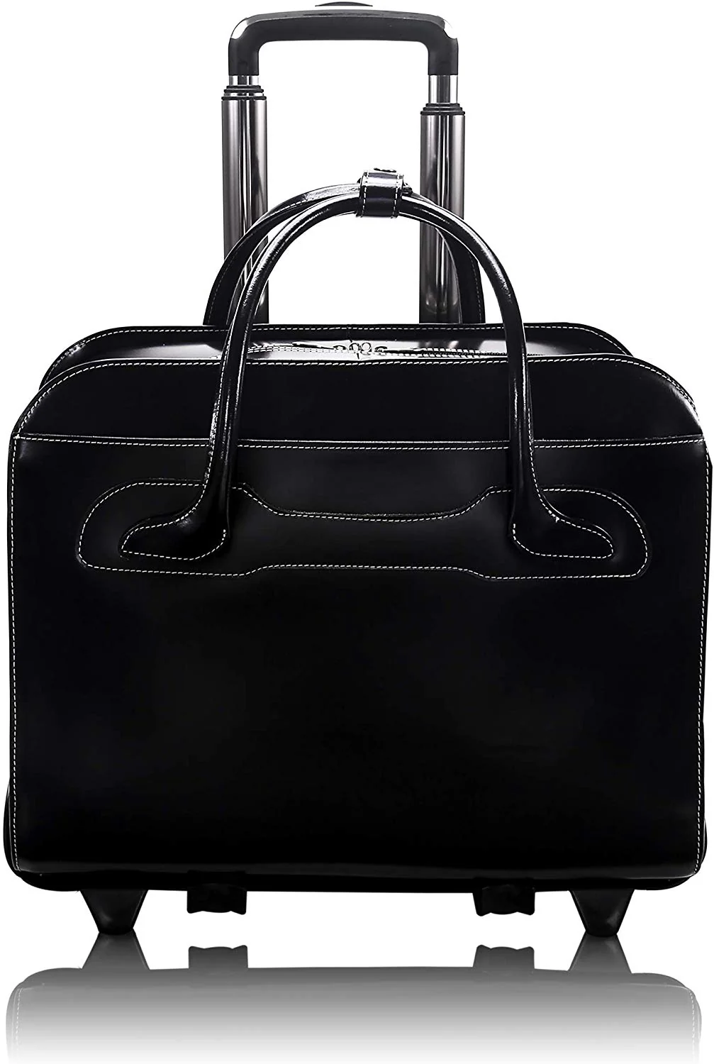 McKlein USA Willowbrook 15.6" Ladies' Leather Wheeled Laptop Briefcase - Image 2