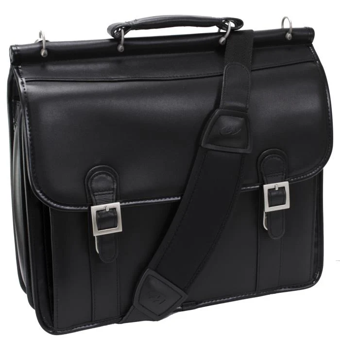 McKlein USA HALSTED | 15" Leather Double-Compartment Laptop Briefcase - Image 2