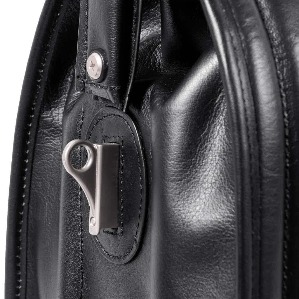 MORGAN | 17" Leather Litigator Laptop Briefcase - Black - Image 8