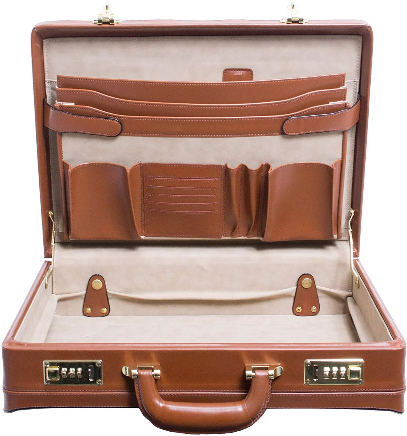 McKlein, V Series, Turner, Top Grain Cowhide Leather, Leather 4.5" Expandable Attaché Briefcase, Brown (80484) - Image 2