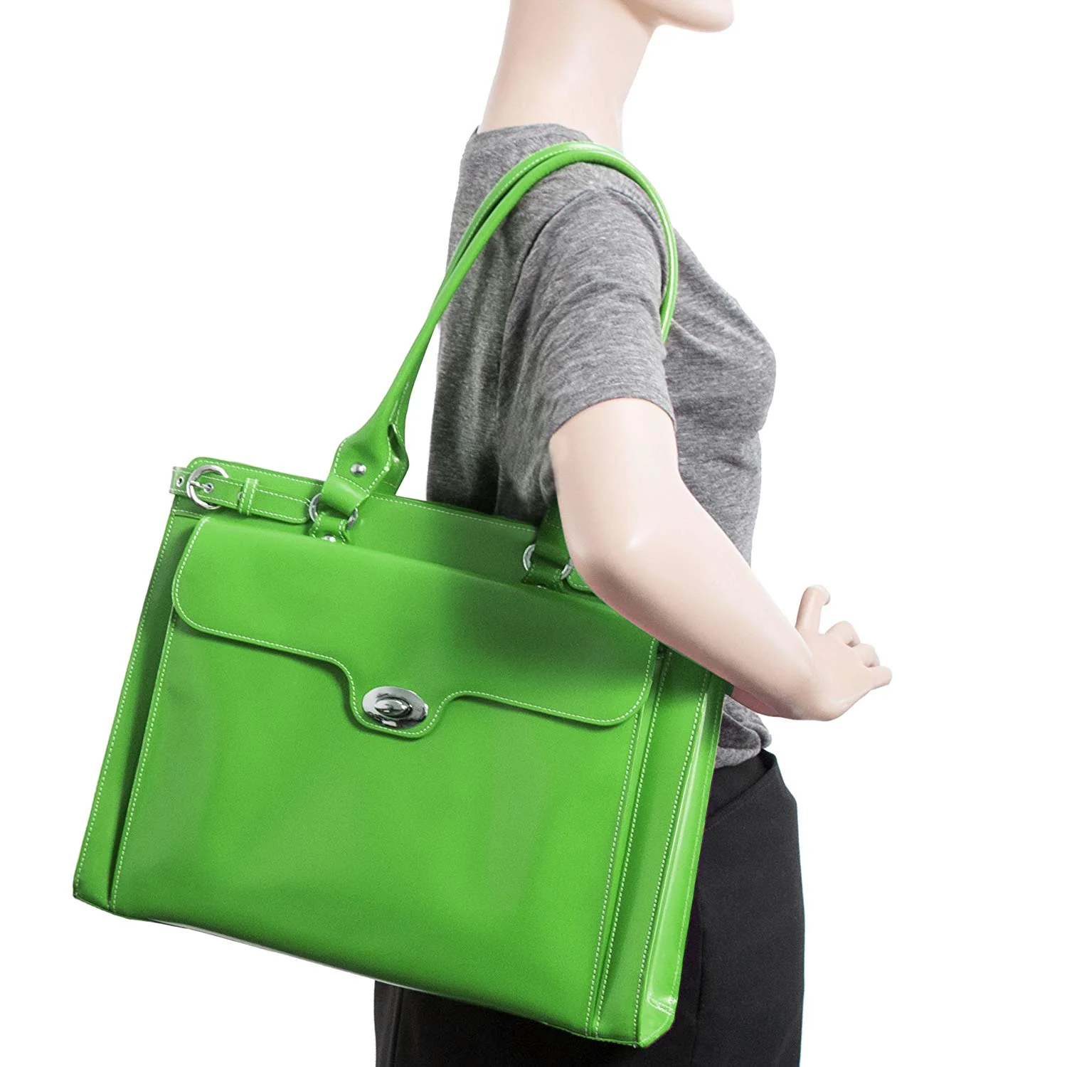 McKlein Winnetka 15.4" Leather Ladies' Laptop Briefcase w/Removable Sleeve - Image 5