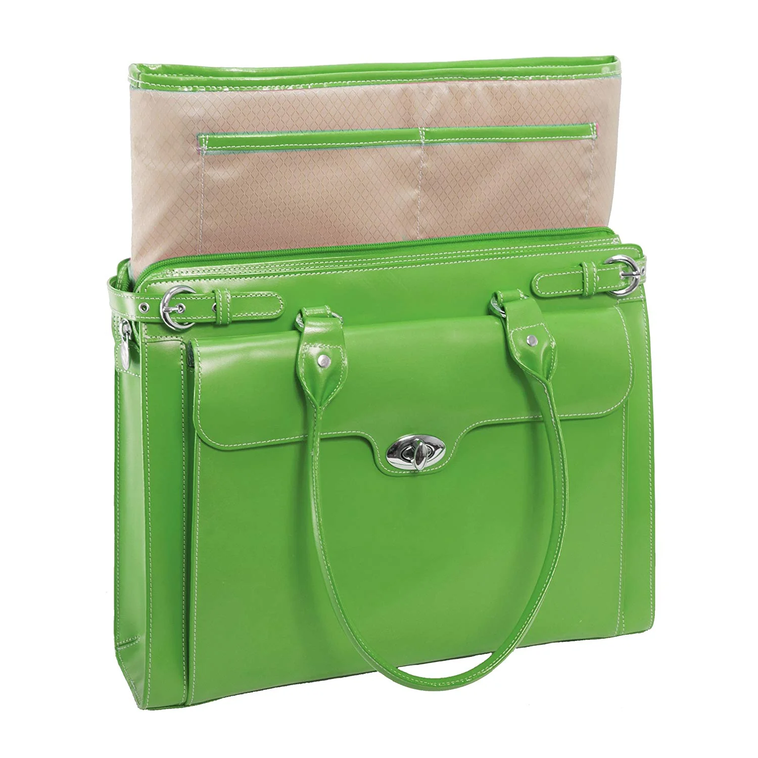 McKlein Winnetka 15.4" Leather Ladies' Laptop Briefcase w/Removable Sleeve - Image 6