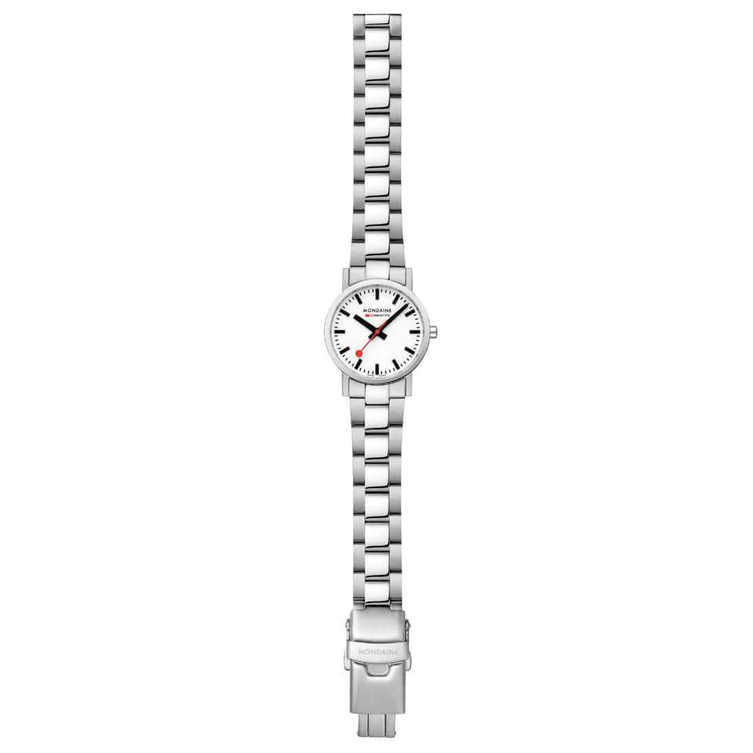 Mondaine Classic 30 mm, Stainless Steel Unisex Watch With Signature White Dial - Image 4