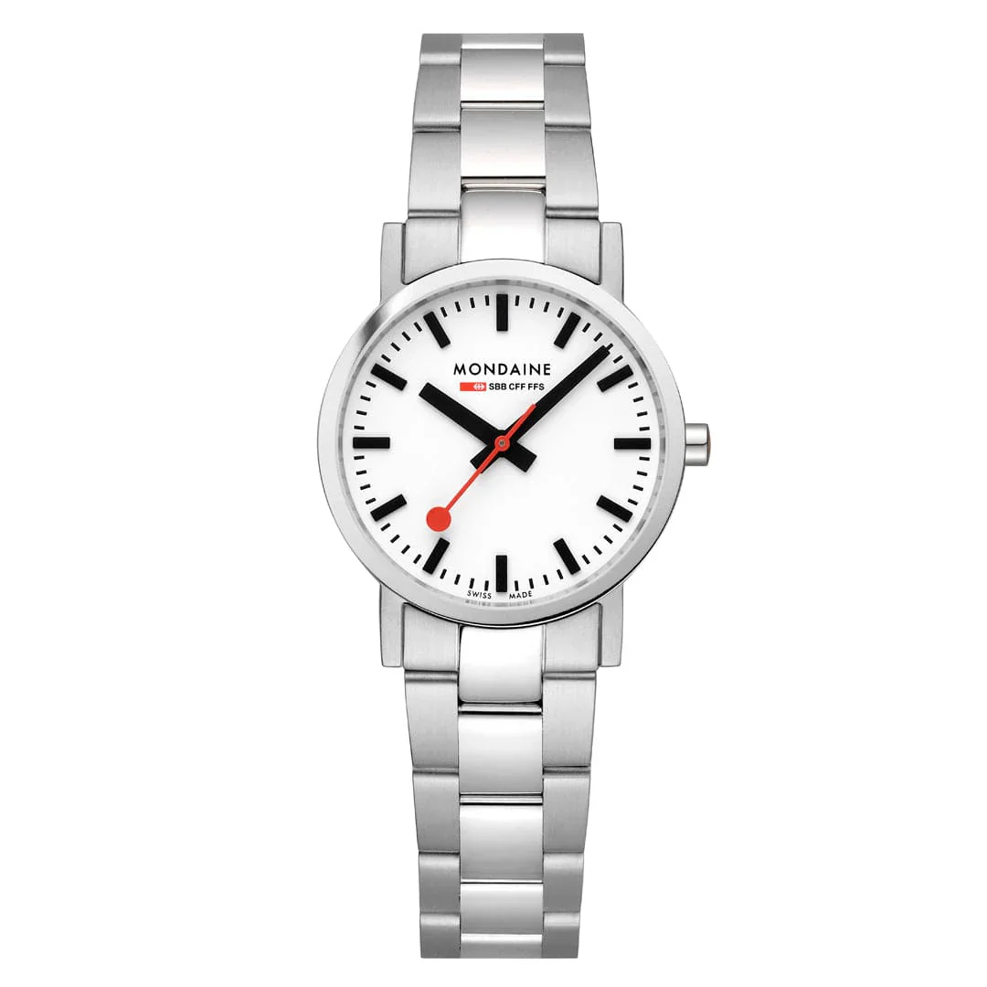 Mondaine Classic 30 mm, Stainless Steel Unisex Watch With Signature White Dial - Image 6