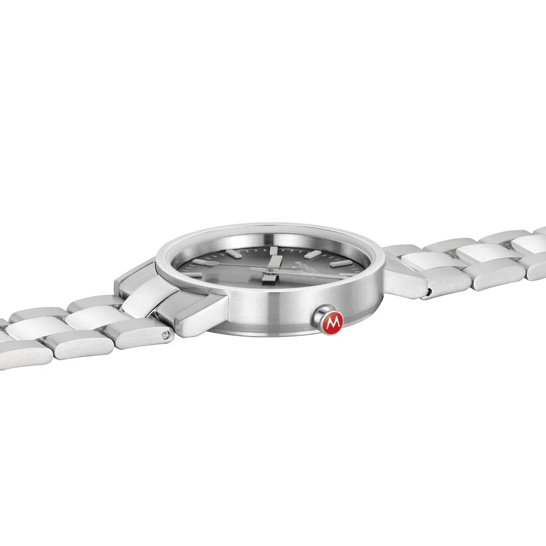 Mondaine Classic 30 mm, Stainless Steel Unisex Watch With Gray Sunray Dial - Image 5