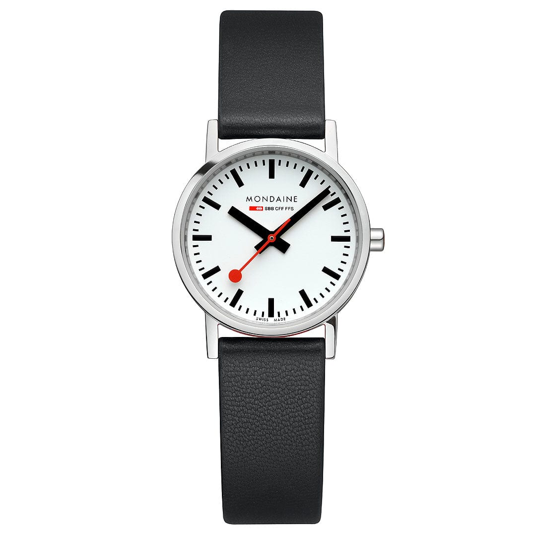 Mondaine CLASSIC BLACK VEGAN GRAPE LEATHER, 30 MM A658.30323.11SBBV
