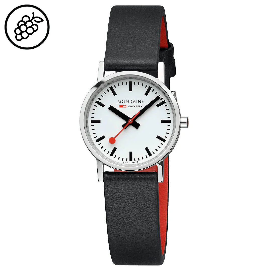 Mondaine CLASSIC BLACK VEGAN GRAPE LEATHER, 30 MM A658.30323.11SBBV - Image 7