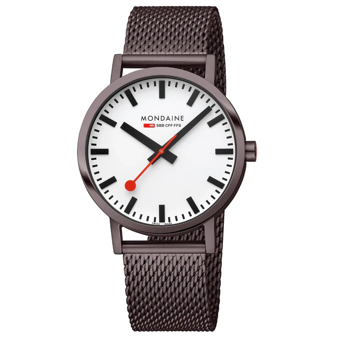 Mondaine Classic Brown Stainless Steel Mesh, 40 mm A660.30360.1BSBZ