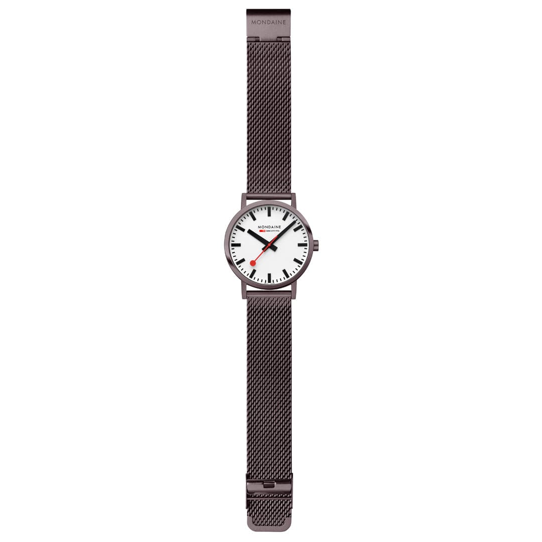Mondaine Classic Brown Stainless Steel Mesh, 40 mm A660.30360.1BSBZ - Image 4