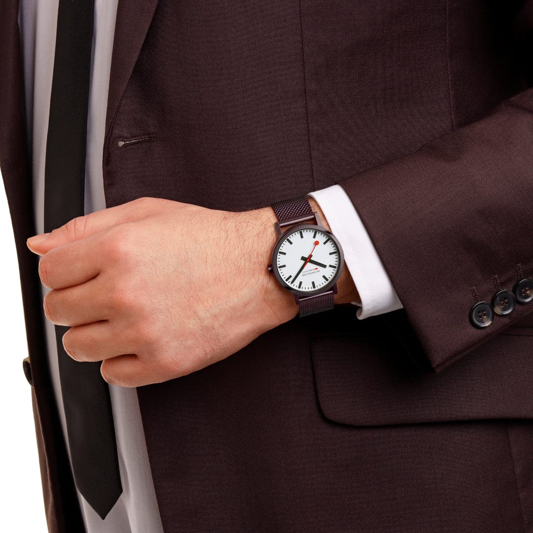 Mondaine Classic Brown Stainless Steel Mesh, 40 mm A660.30360.1BSBZ - Image 5