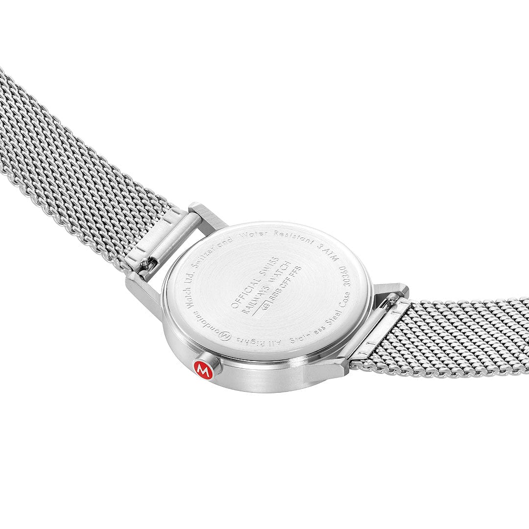 Mondaine Classic Silver Stainless Steel Bracelet with Deep Ocean Blue Dial, 40 mm Watch - Image 2
