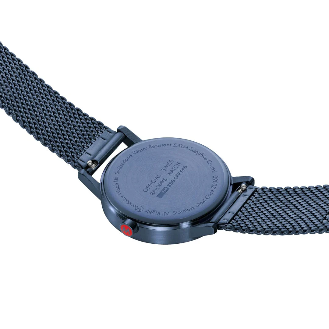 Mondaine Classic Stainless Steel Mesh, 40 mm A660.30360.1BSBM - Image 3