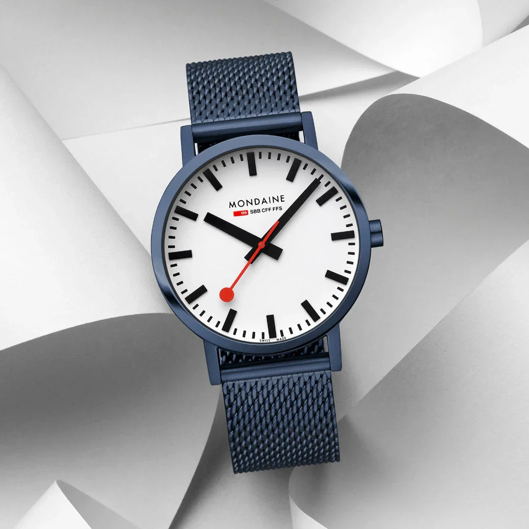 Mondaine Classic Stainless Steel Mesh, 40 mm A660.30360.1BSBM - Image 6