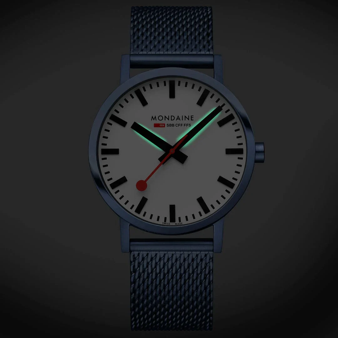 Mondaine Classic Stainless Steel Mesh, 40 mm A660.30360.1BSBM - Image 9