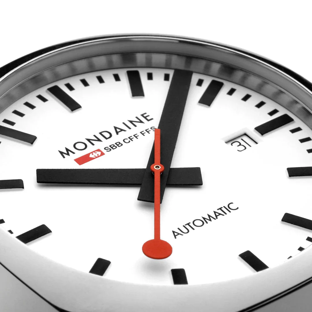 Mondaine Cushion Automatic 39 mm, Stainless Steel Mesh, MSL.3961B.SM - Image 3