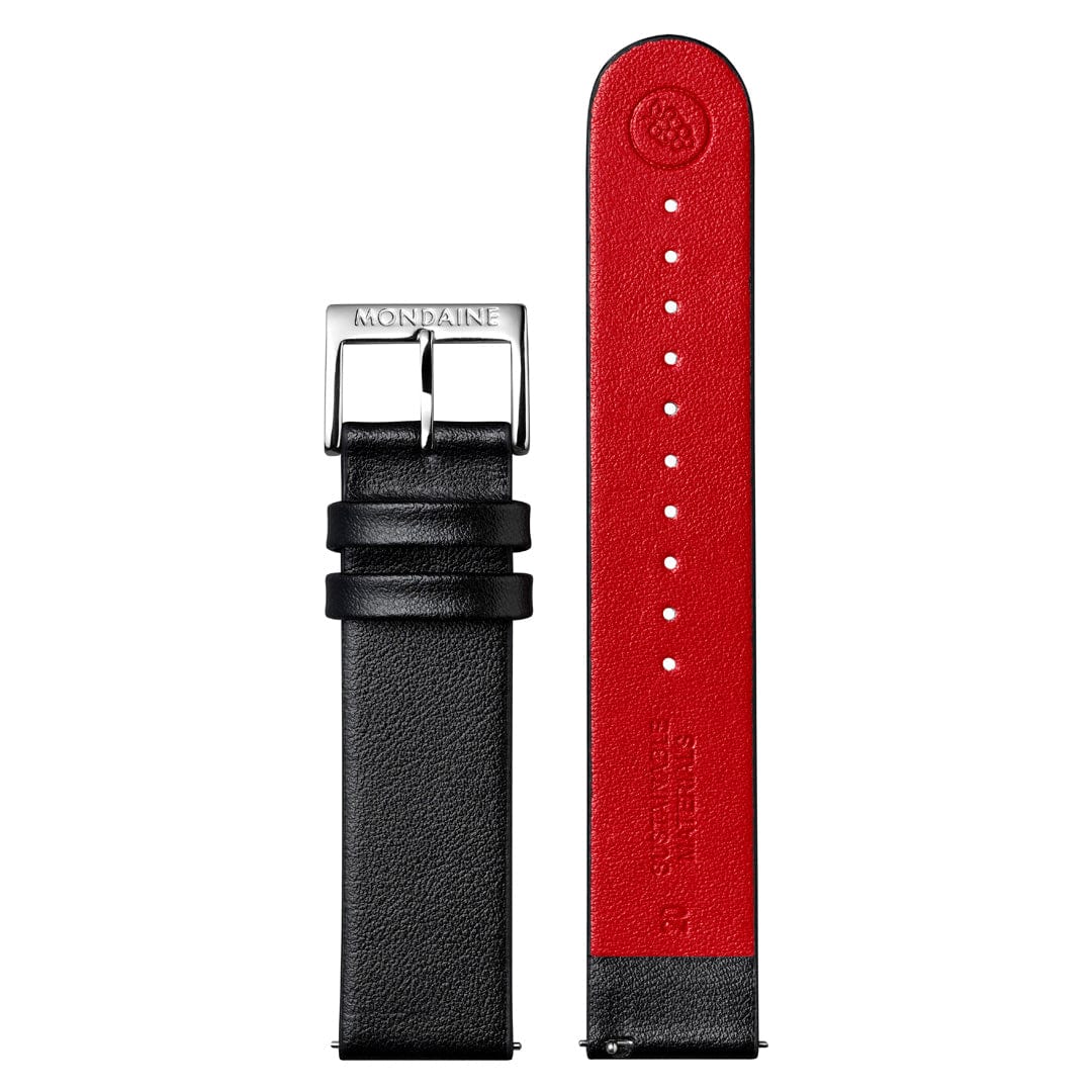 Mondaine Cushion Black vegan grape leather 41 mm Chronograph Watch MSL.41410.LBV.SET - Image 8