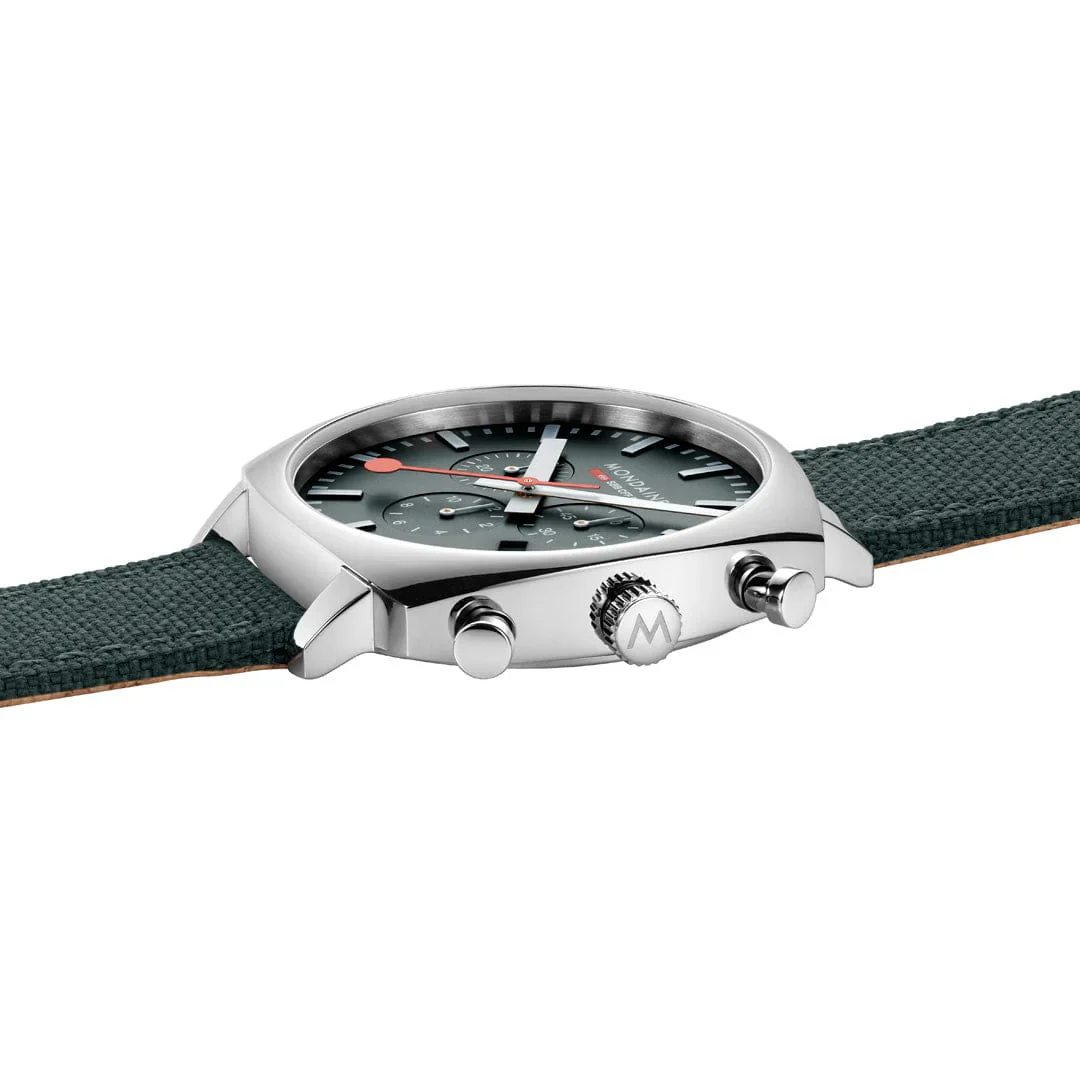 Mondaine Cushion Park Green 41 mm Chronograph Watch MSL.41460.LF.SET - Image 5