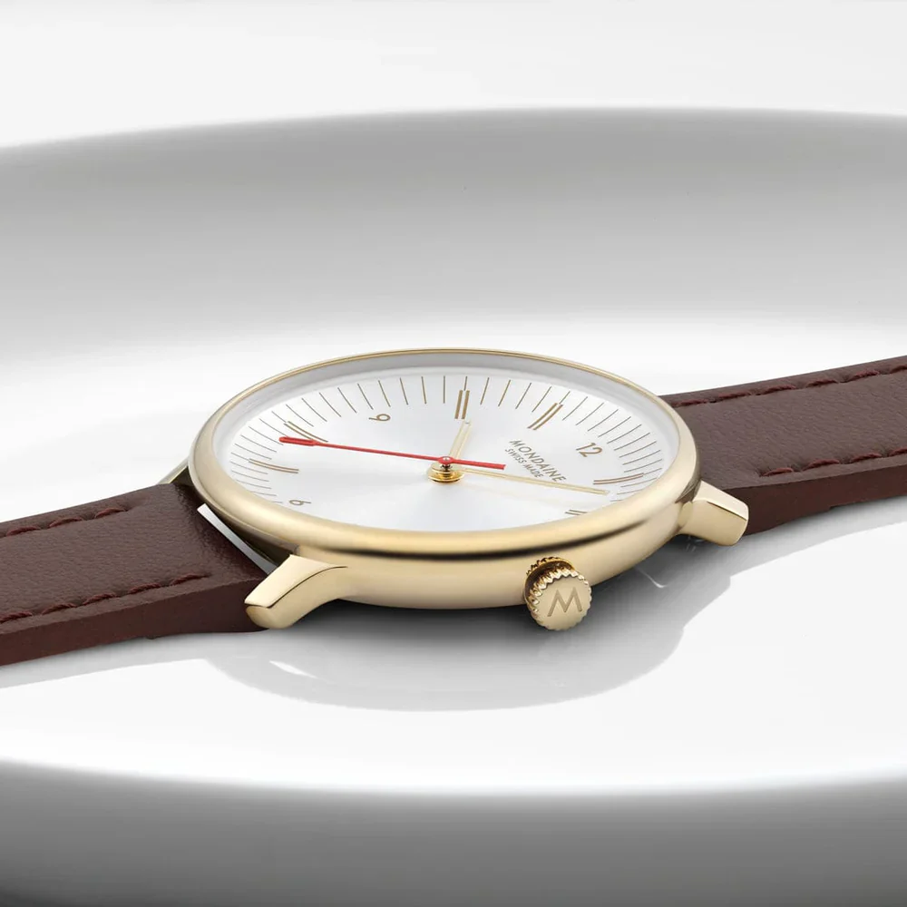 Mondaine Doppio 33 mm Brown Vegan Grape Leather - Image 10