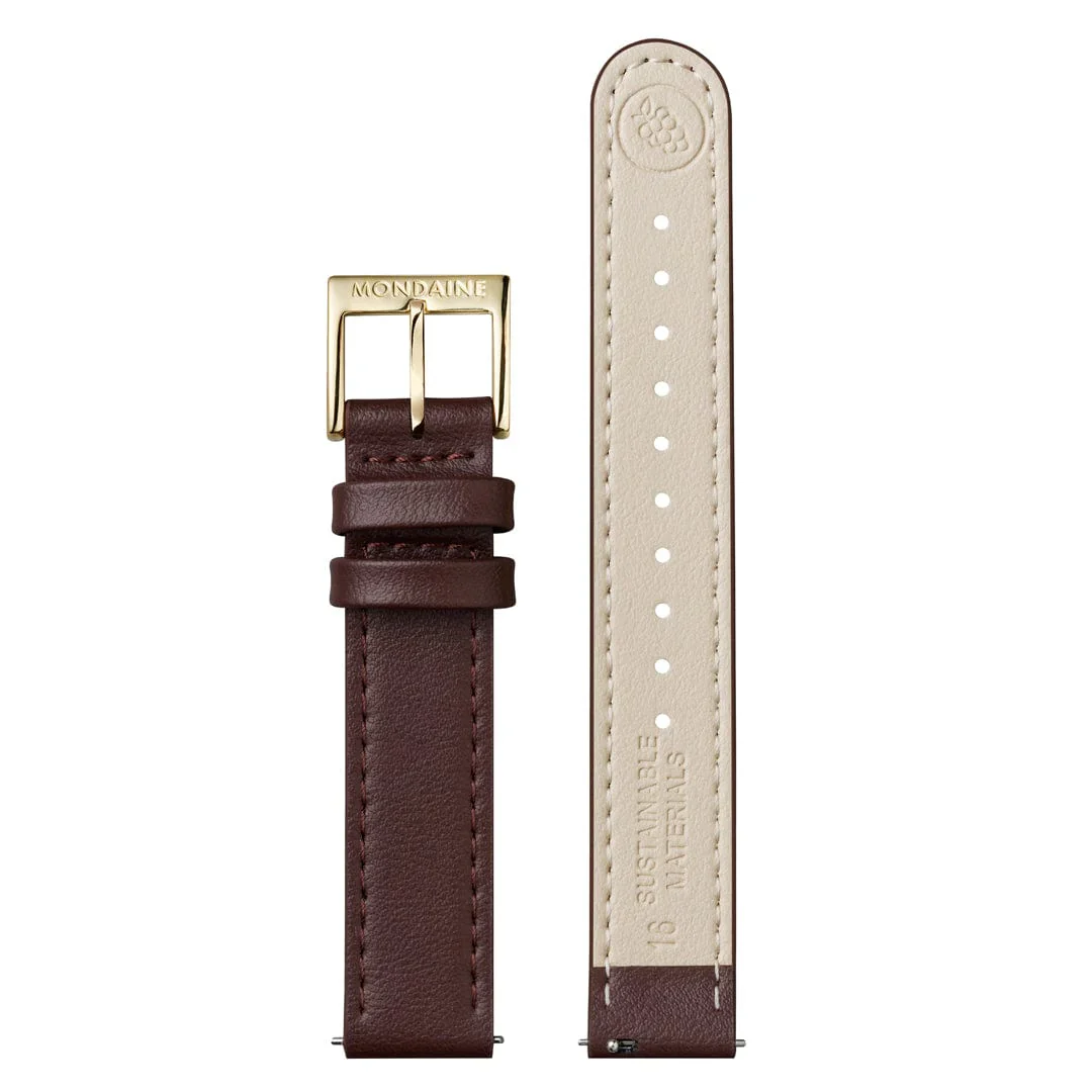Mondaine Doppio 33 mm Brown Vegan Grape Leather - Image 13