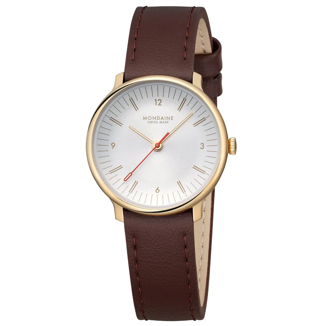 Mondaine Doppio 33 mm Brown Vegan Grape Leather - Image 2