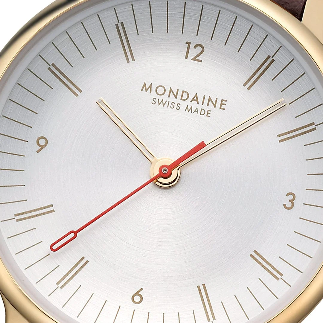 Mondaine Doppio 33 mm Brown Vegan Grape Leather - Image 4