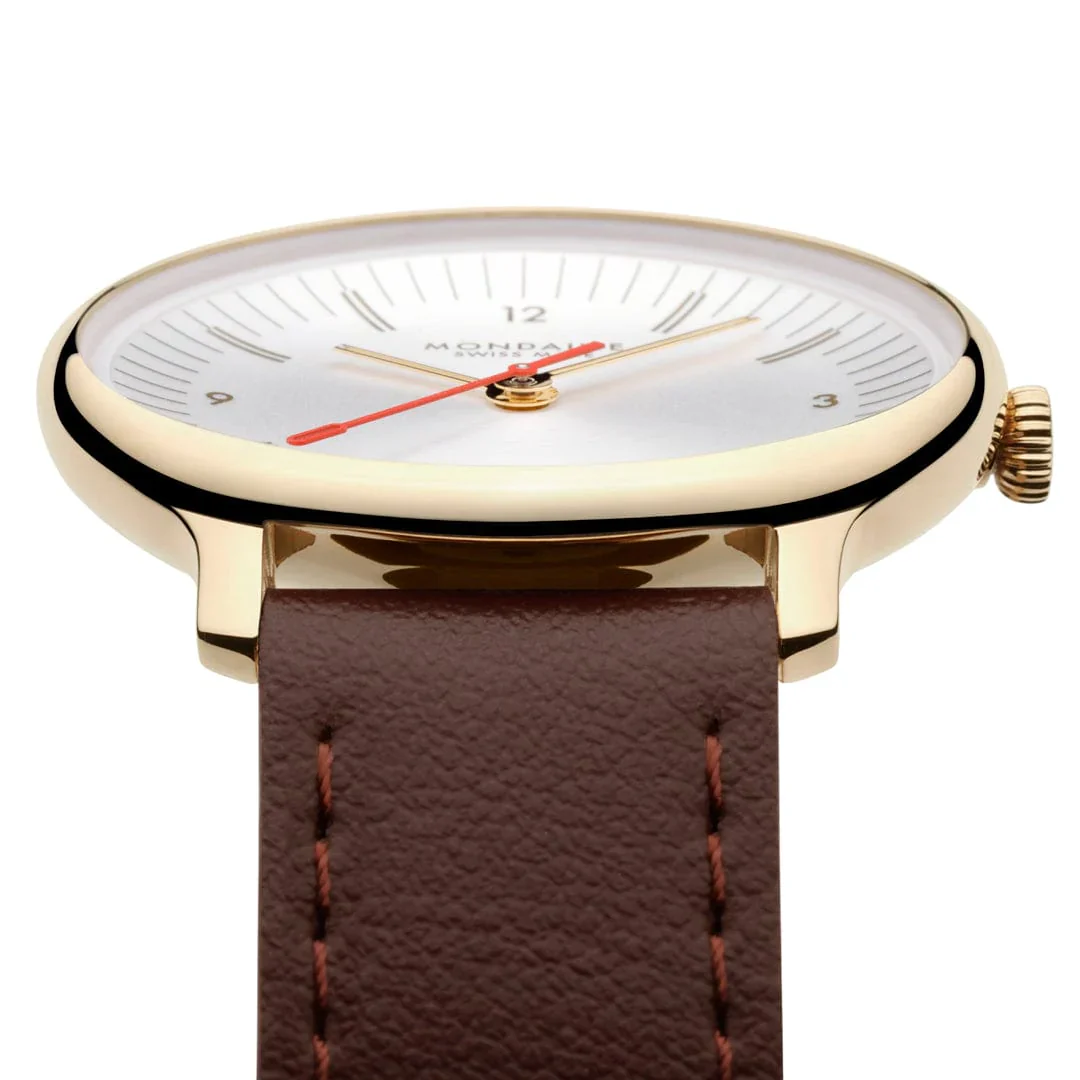 Mondaine Doppio 33 mm Brown Vegan Grape Leather - Image 5