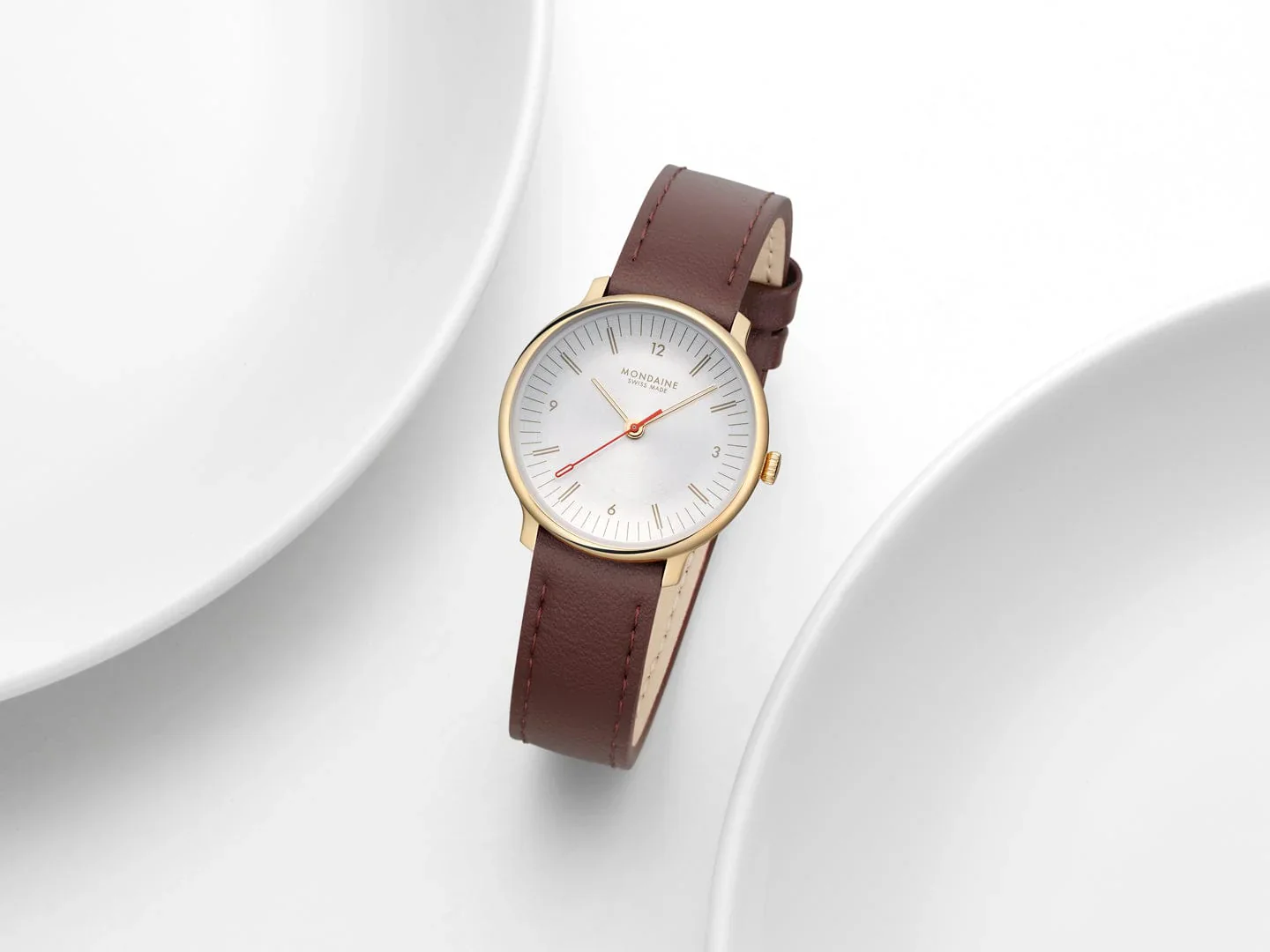 Mondaine Doppio 33 mm Brown Vegan Grape Leather - Image 9