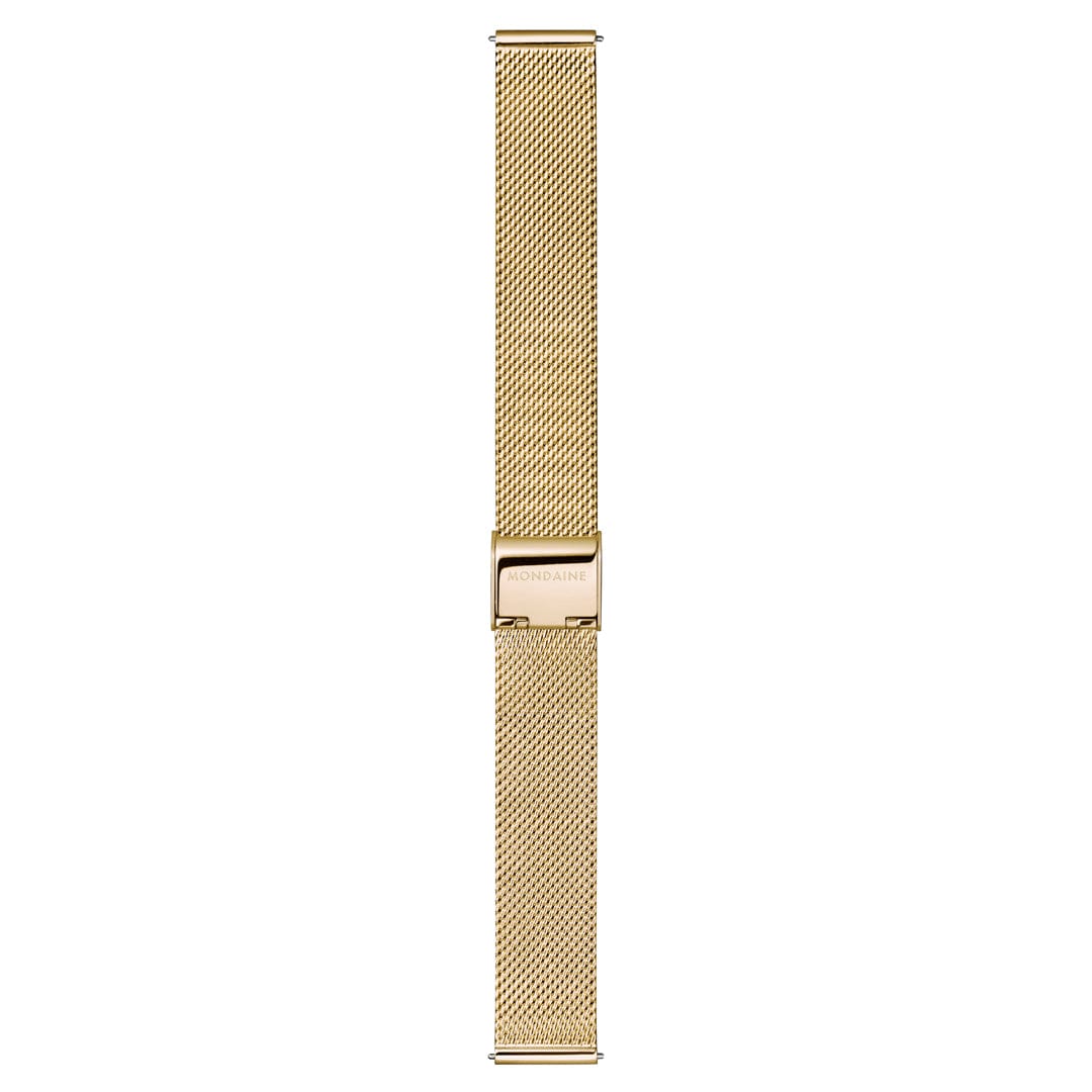 Mondaine Doppio 33 mm IP Gold Stainless Steel Mesh Strap - Image 11