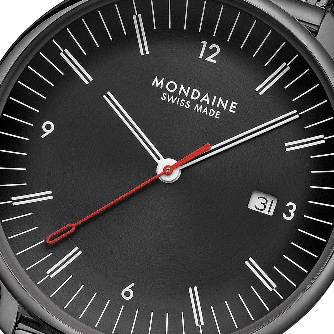 Mondaine Doppio 41 mm IP Gun Stainless Steel Mesh Men's Watch - Image 3
