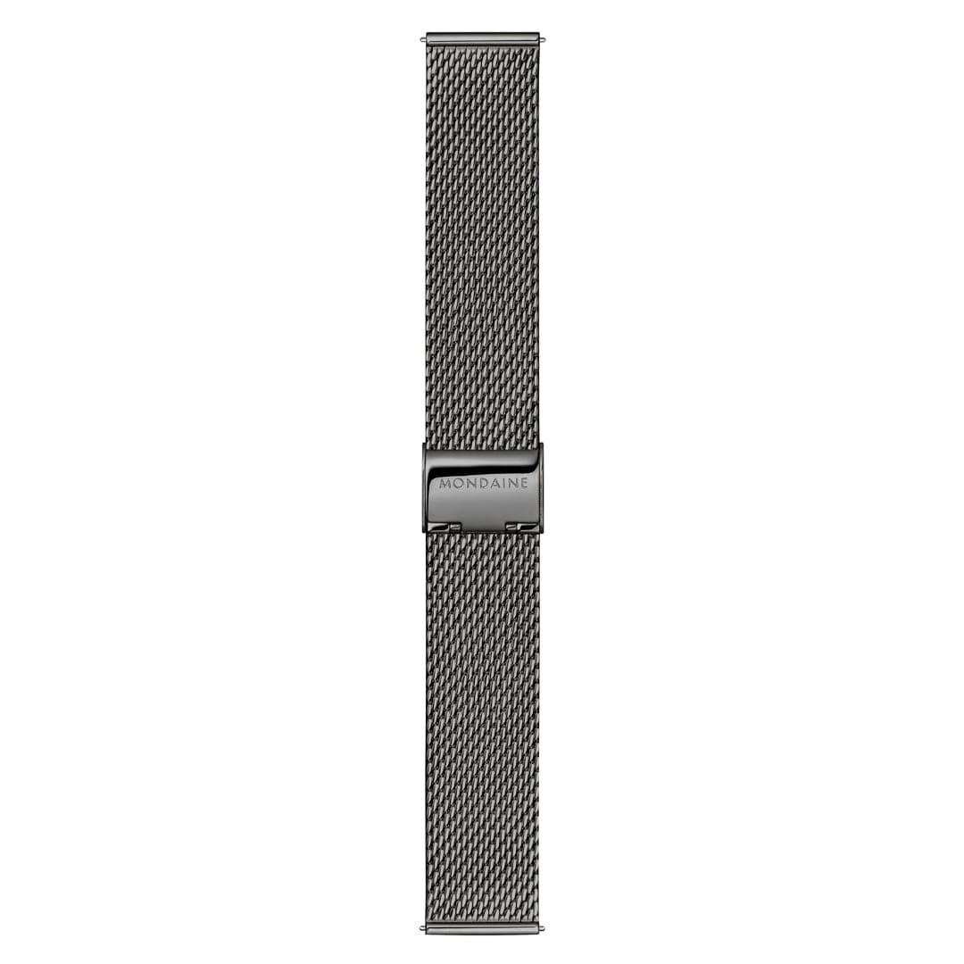 Mondaine Doppio 41 mm IP Gun Stainless Steel Mesh Men's Watch - Image 7